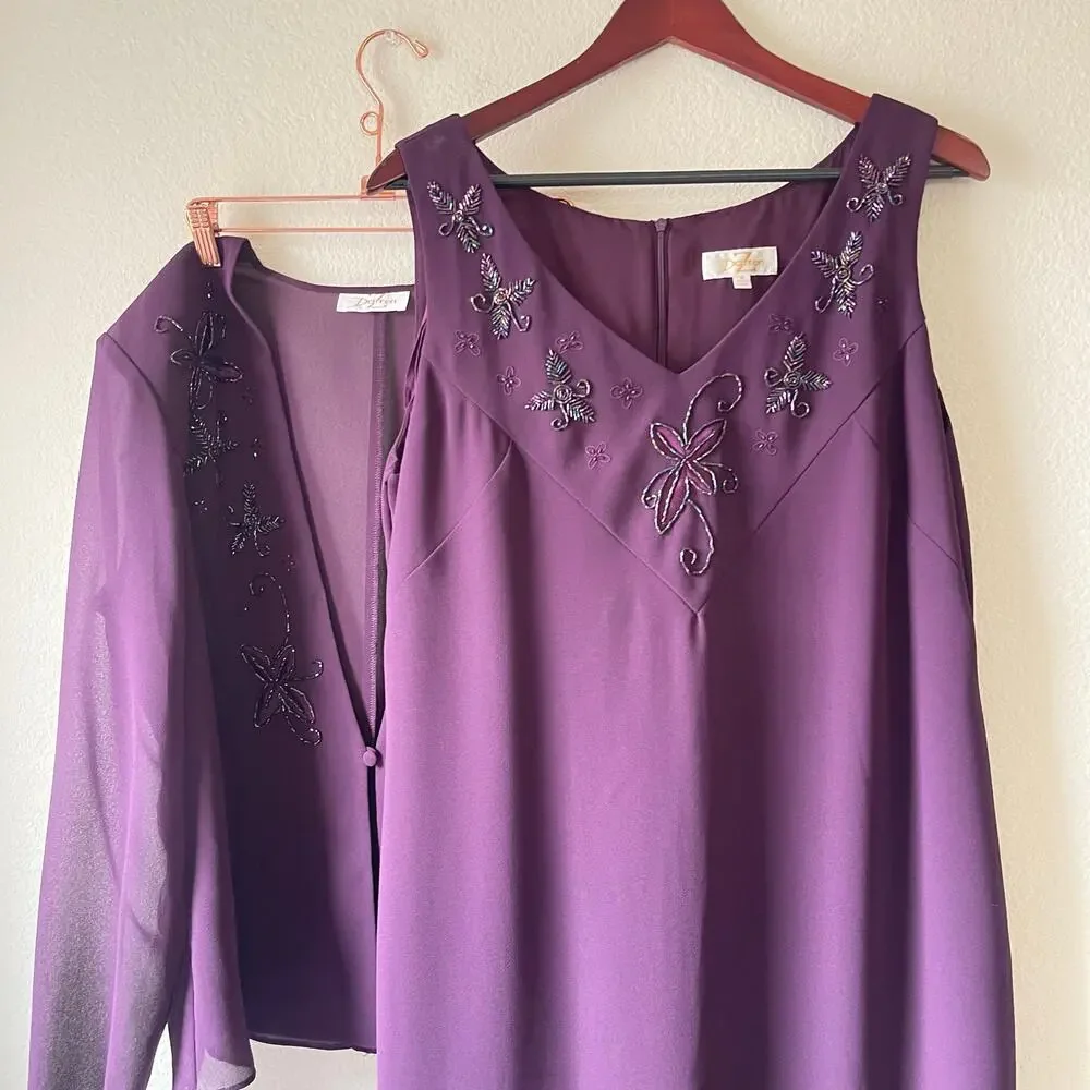 Vintage y2k purple maxi set‎ evening formal wedding large